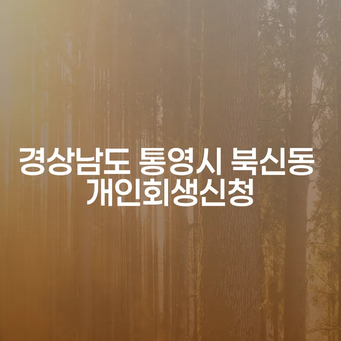 경상남도 통영시 북신동에서 개인회생신청, 어떻게 해야 할까요?